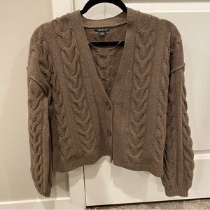 Wild Fable size xs Cable Knit Brown Sweater